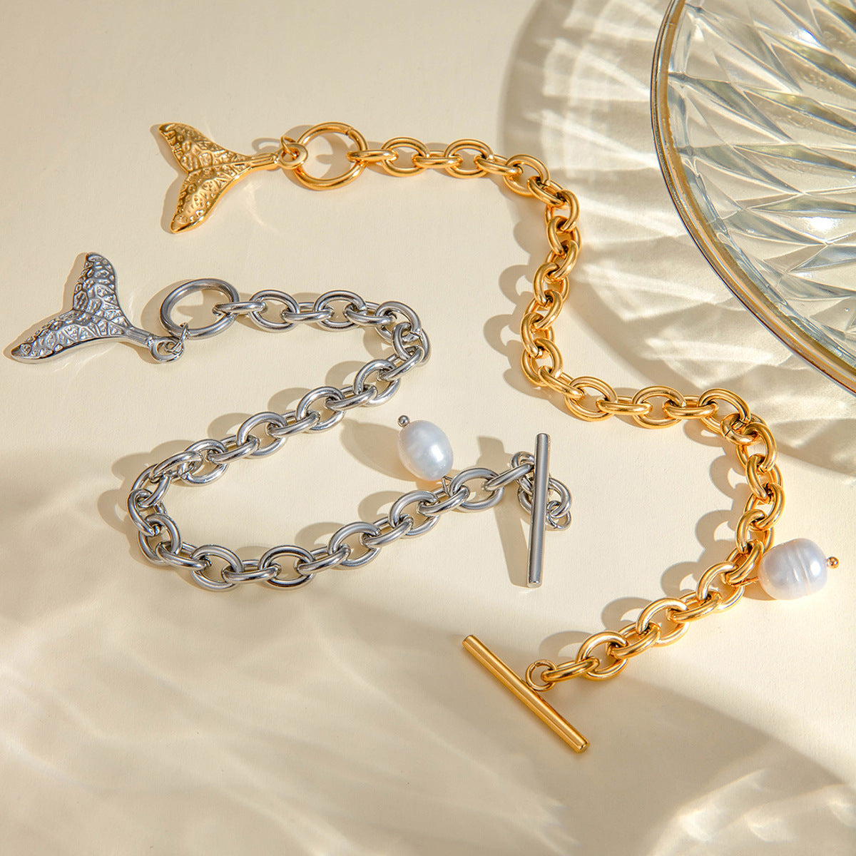 Women's Bracelet Gold Freshwater Pearl Stainless Steel 5