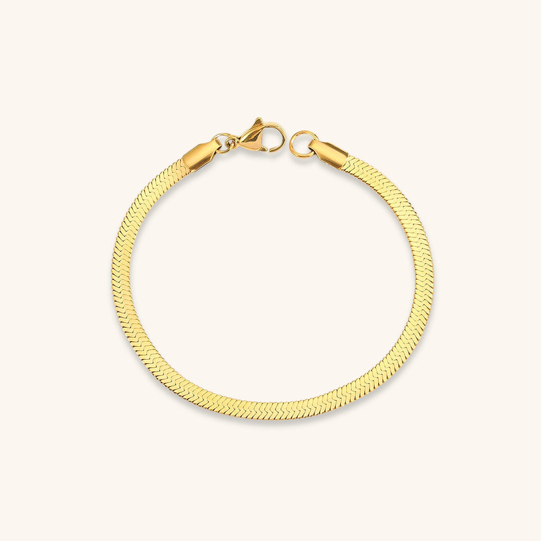 Women's Bracelet Gold Herringbone Stainless Steel Elegant Accessory 7