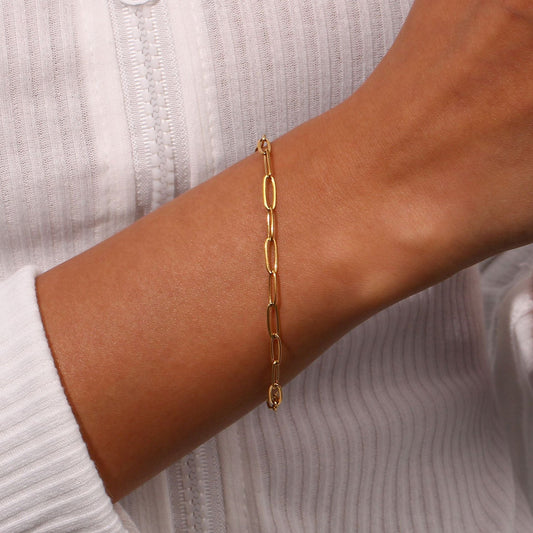 Women's Bracelet Gold Stainless Steel 18k Plated Elegant Chain 1
