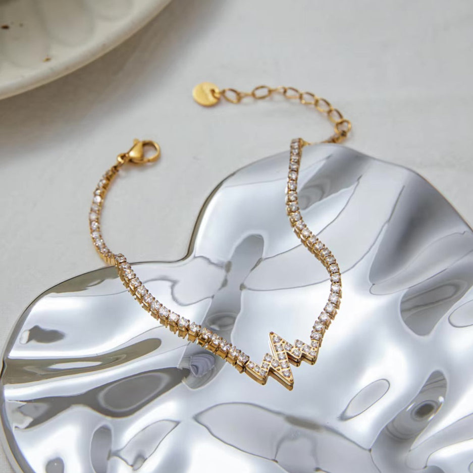 Women's Bracelet Gold Stainless Steel AAAAA Diamond Simulants 4