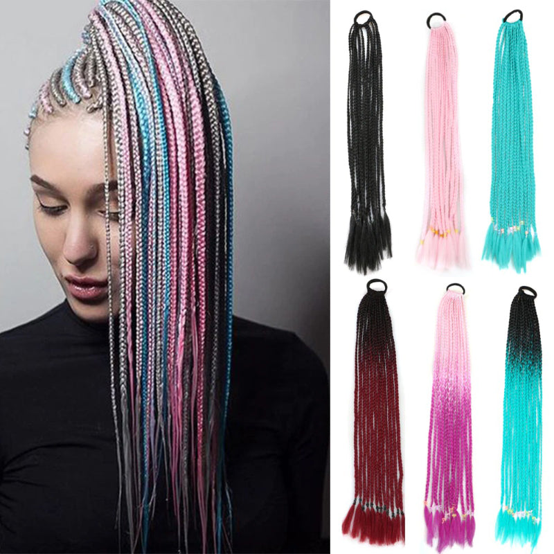 Women's Braided Hair Wigs Multi-Color High-Temperature Fiber 1