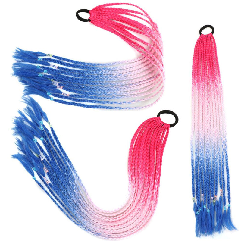 Women's Braided Hair Wigs Multi-Color High-Temperature Fiber 14