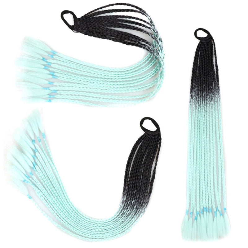 Women's Braided Hair Wigs Multi-Color High-Temperature Fiber 17