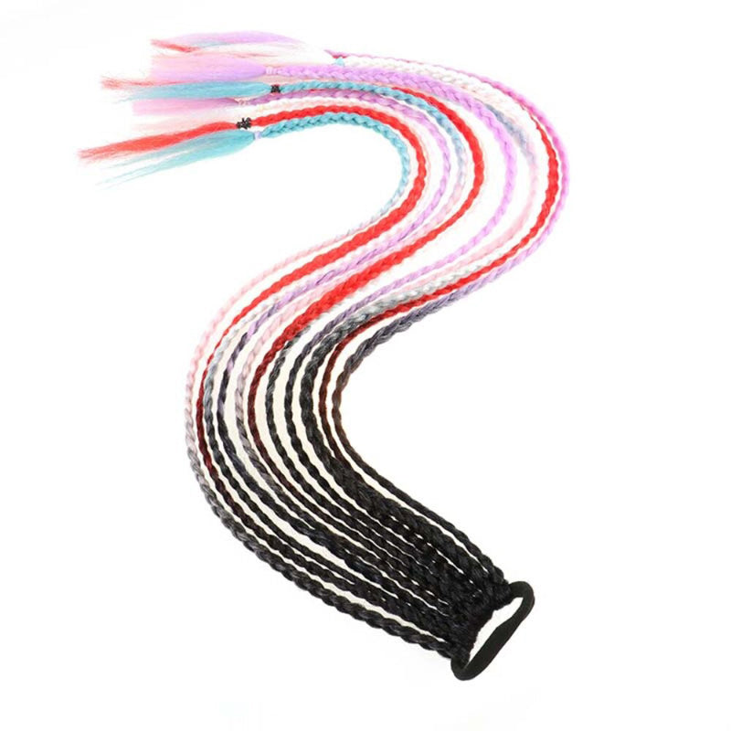 Women's Braided Hair Wigs Multi-Color High-Temperature Fiber 18