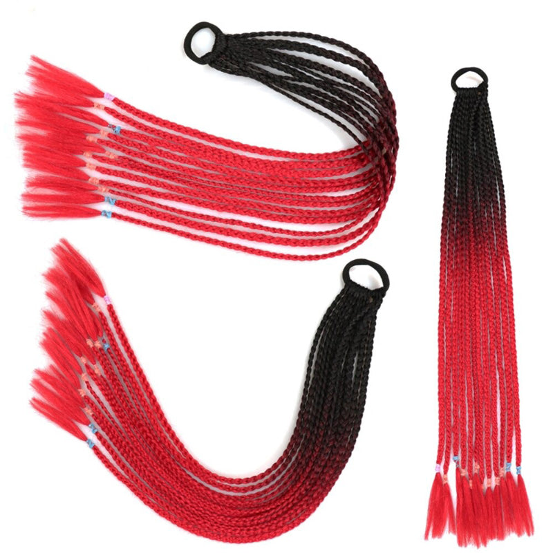 Women's Braided Hair Wigs Multi-Color High-Temperature Fiber 20