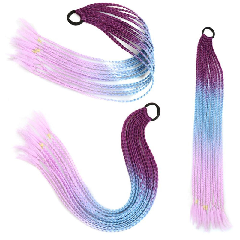 Women's Braided Hair Wigs Multi-Color High-Temperature Fiber 22
