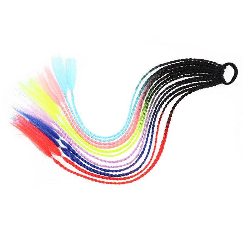 Women's Braided Hair Wigs Multi-Color High-Temperature Fiber 23