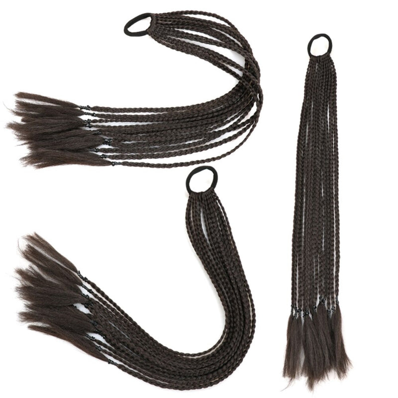 Women's Braided Hair Wigs Multi-Color High-Temperature Fiber 24