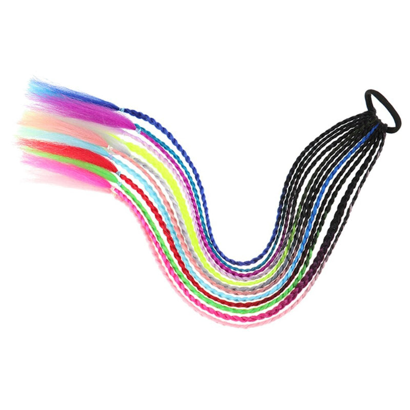 Women's Braided Hair Wigs Multi-Color High-Temperature Fiber 26