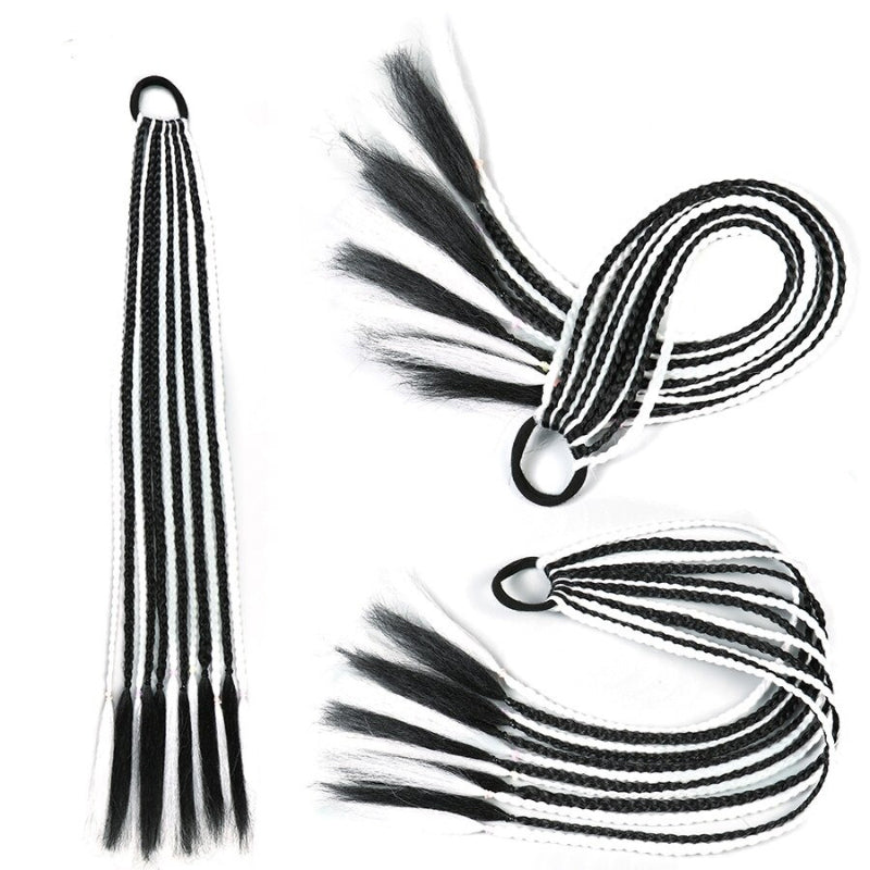 Women's Braided Hair Wigs Multi-Color High-Temperature Fiber 28