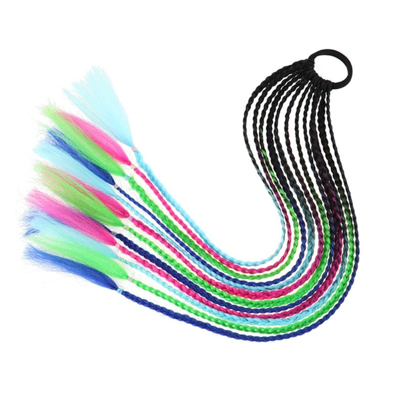 Women's Braided Hair Wigs Multi-Color High-Temperature Fiber 29