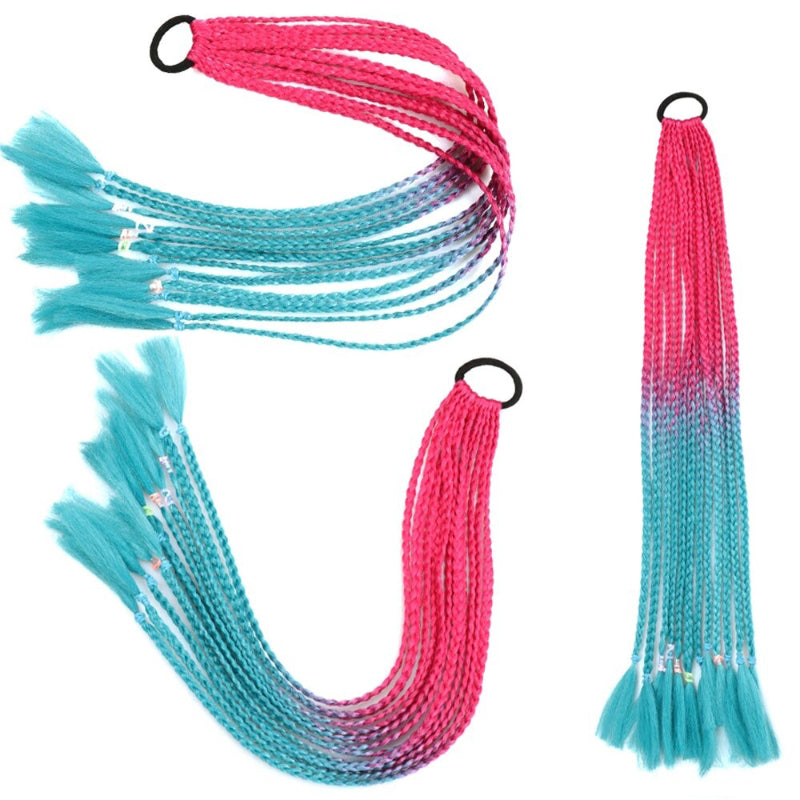 Women's Braided Hair Wigs Multi-Color High-Temperature Fiber 30