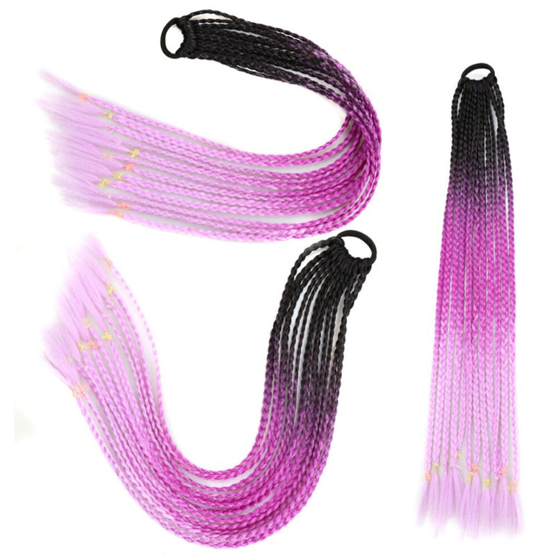 Women's Braided Hair Wigs Multi-Color High-Temperature Fiber 33