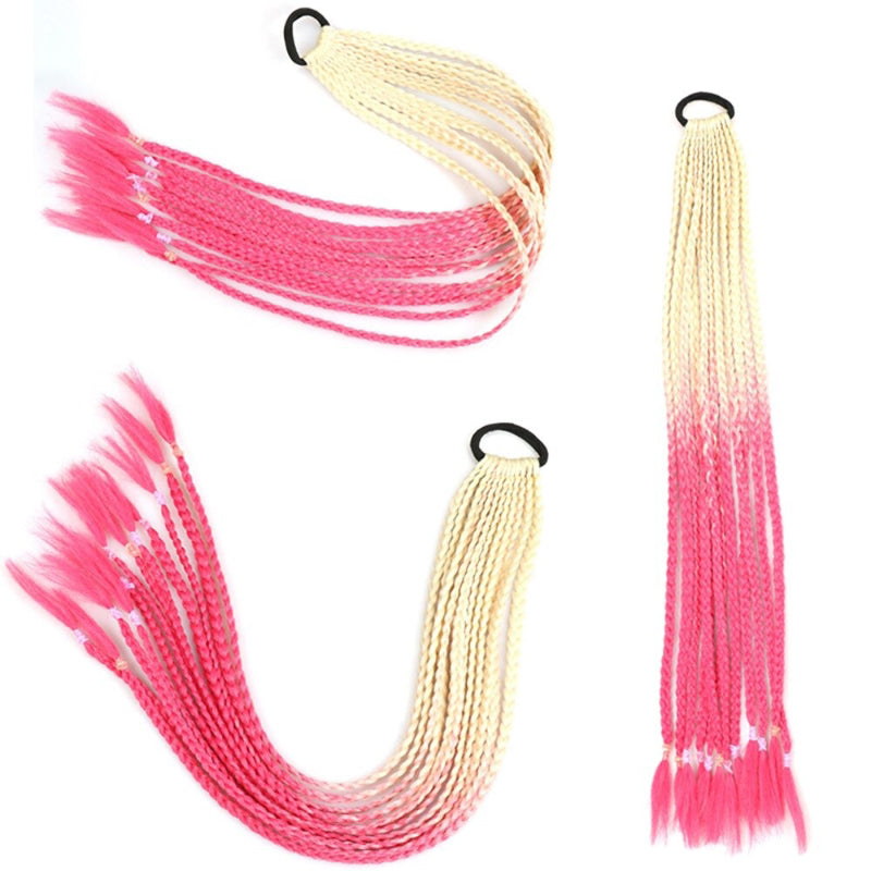 Women's Braided Hair Wigs Multi-Color High-Temperature Fiber 35