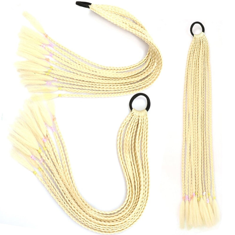 Women's Braided Hair Wigs Multi-Color High-Temperature Fiber 37