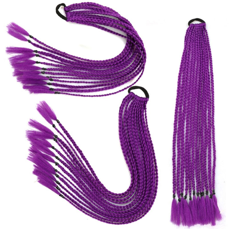Women's Braided Hair Wigs Multi-Color High-Temperature Fiber 38