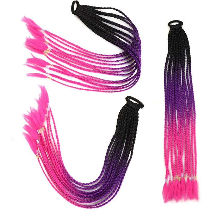 Women's Braided Hair Wigs Multi-Color High-Temperature Fiber 39