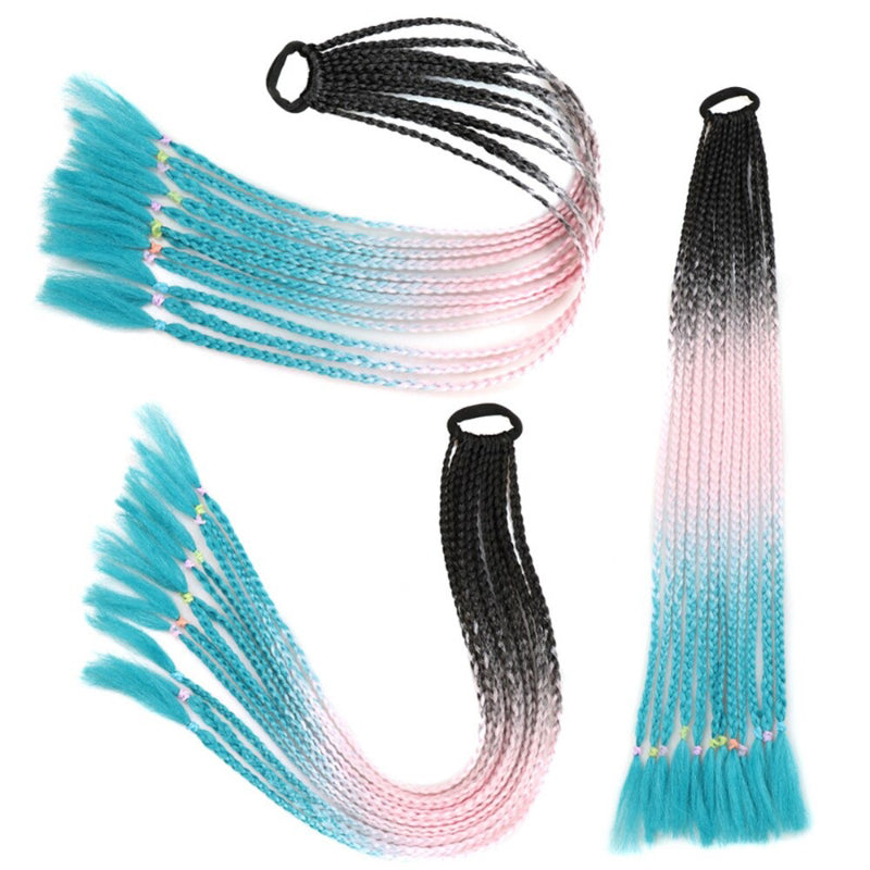 Women's Braided Hair Wigs Multi-Color High-Temperature Fiber 4