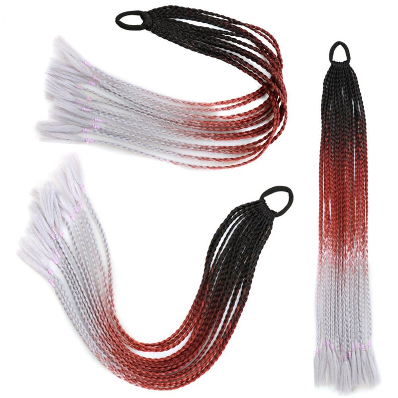Women's Braided Hair Wigs Multi-Color High-Temperature Fiber 40