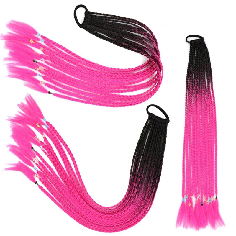 Women's Braided Hair Wigs Multi-Color High-Temperature Fiber 43