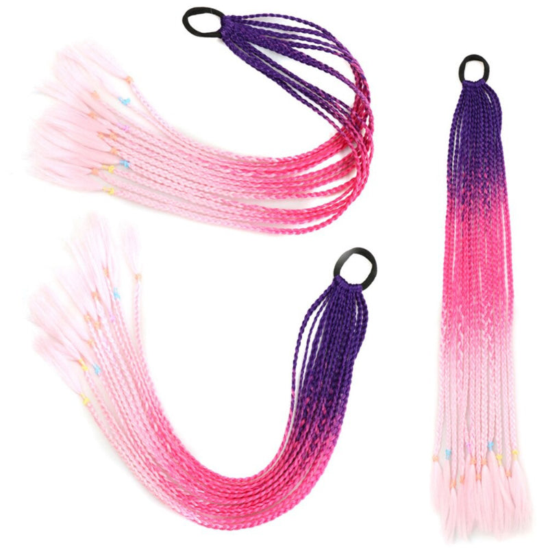 Women's Braided Hair Wigs Multi-Color High-Temperature Fiber 45