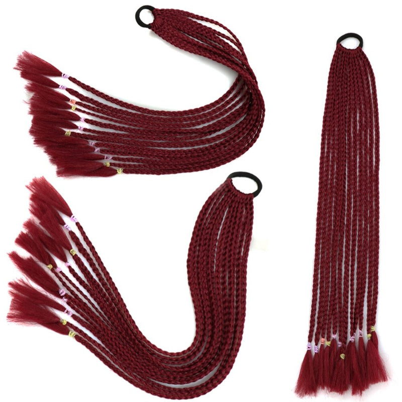 Women's Braided Hair Wigs Multi-Color High-Temperature Fiber 49