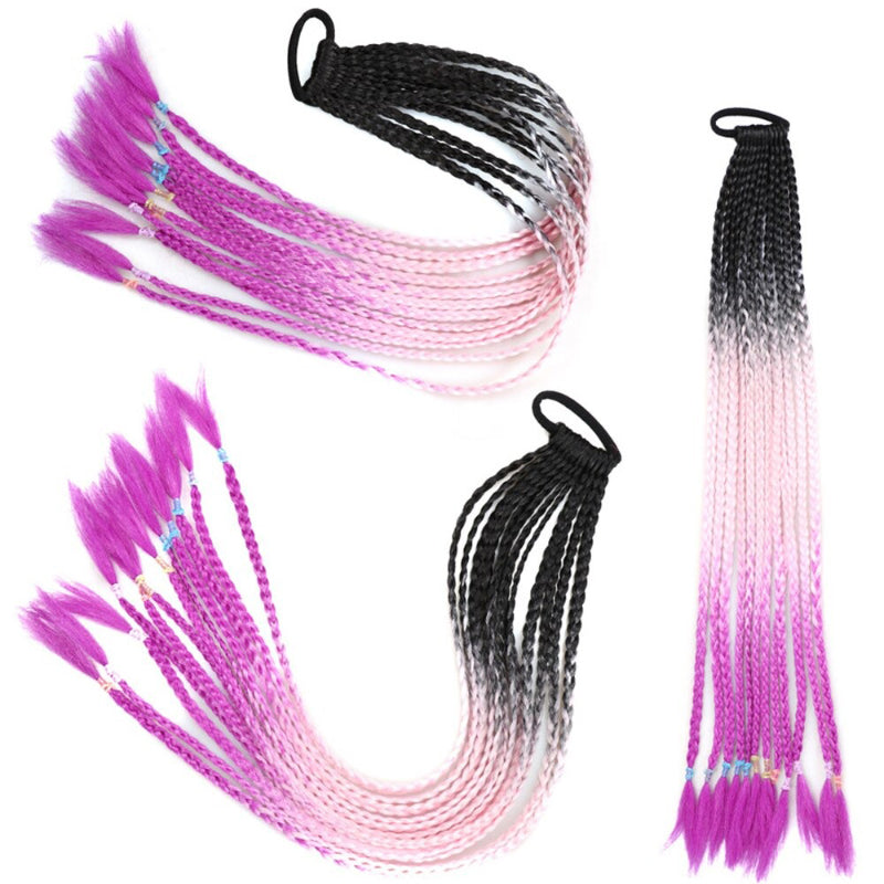Women's Braided Hair Wigs Multi-Color High-Temperature Fiber 5