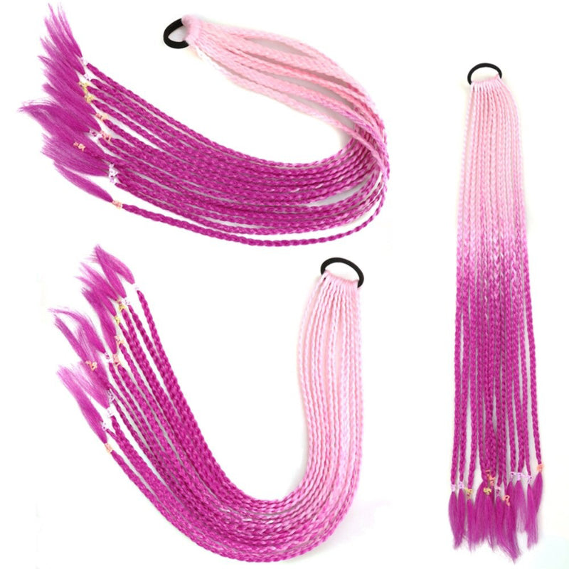 Women's Braided Hair Wigs Multi-Color High-Temperature Fiber 51