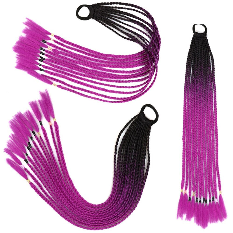Women's Braided Hair Wigs Multi-Color High-Temperature Fiber 52