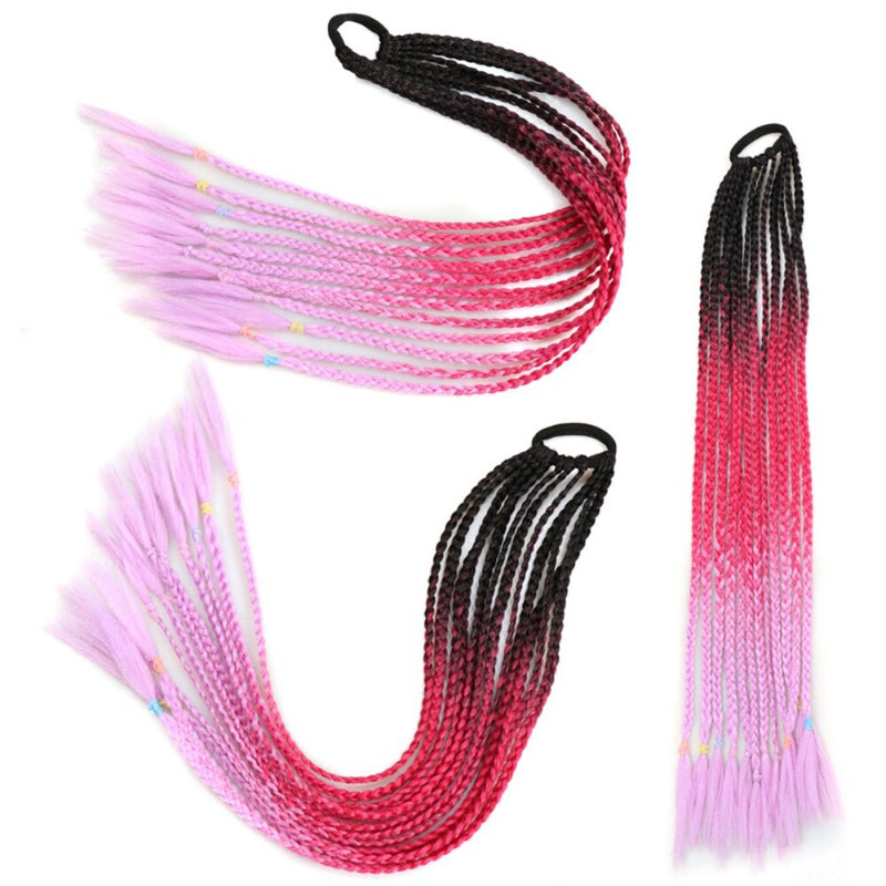Women's Braided Hair Wigs Multi-Color High-Temperature Fiber 53