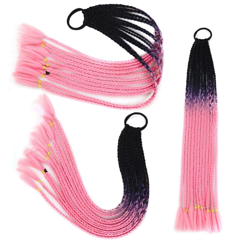 Women's Braided Hair Wigs Multi-Color High-Temperature Fiber 54