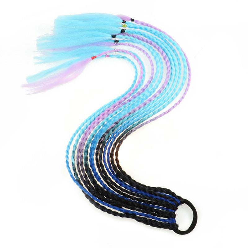 Women's Braided Hair Wigs Multi-Color High-Temperature Fiber 56
