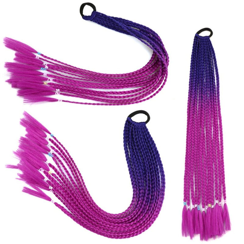 Women's Braided Hair Wigs Multi-Color High-Temperature Fiber 57