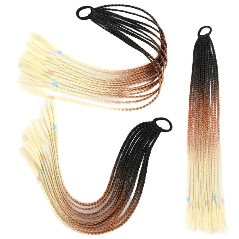 Women's Braided Hair Wigs Multi-Color High-Temperature Fiber 58