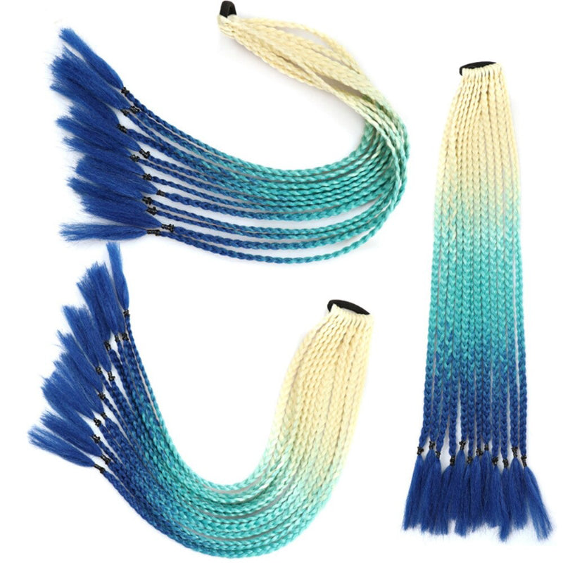 Women's Braided Hair Wigs Multi-Color High-Temperature Fiber 59