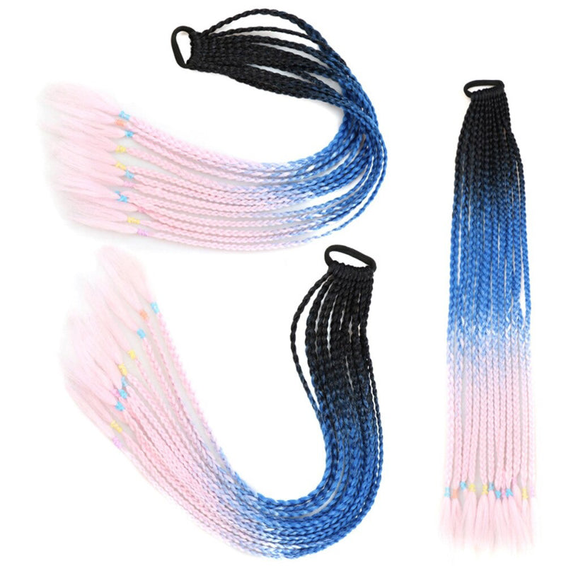 Women's Braided Hair Wigs Multi-Color High-Temperature Fiber 6