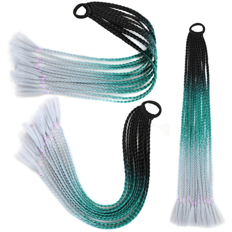 Women's Braided Hair Wigs Multi-Color High-Temperature Fiber 60
