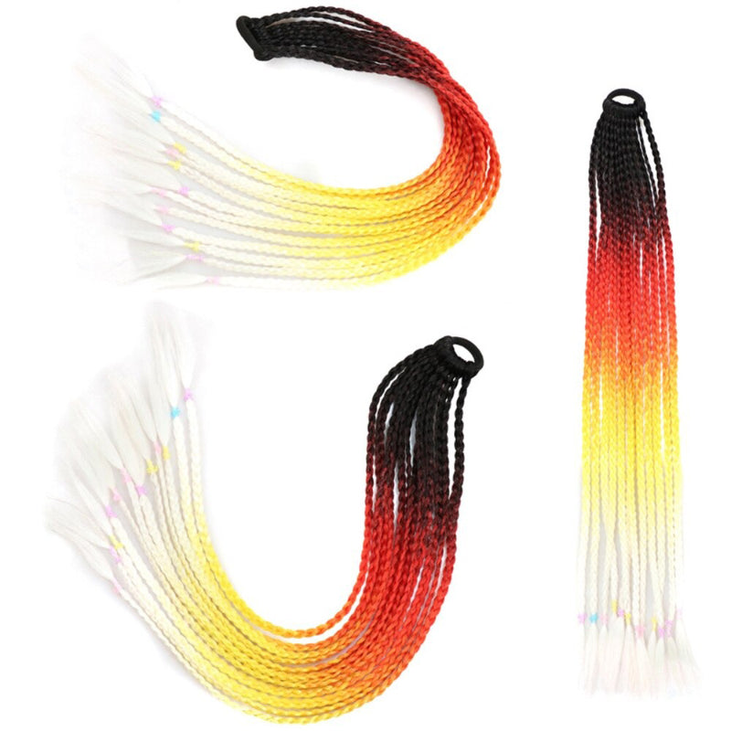 Women's Braided Hair Wigs Multi-Color High-Temperature Fiber 63