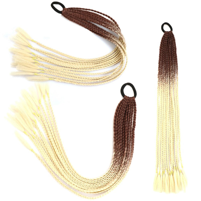 Women's Braided Hair Wigs Multi-Color High-Temperature Fiber 64