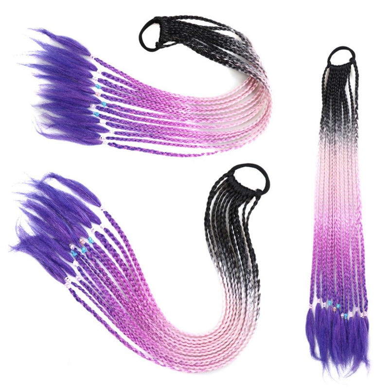 Women's Braided Hair Wigs Multi-Color High-Temperature Fiber 67