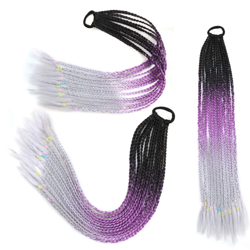 Women's Braided Hair Wigs Multi-Color High-Temperature Fiber 69