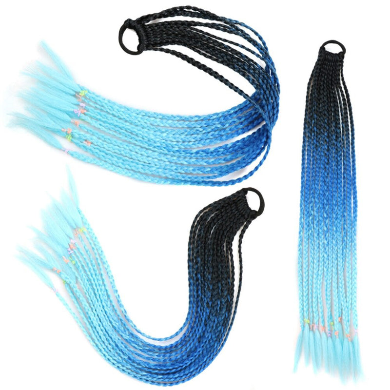 Women's Braided Hair Wigs Multi-Color High-Temperature Fiber 7