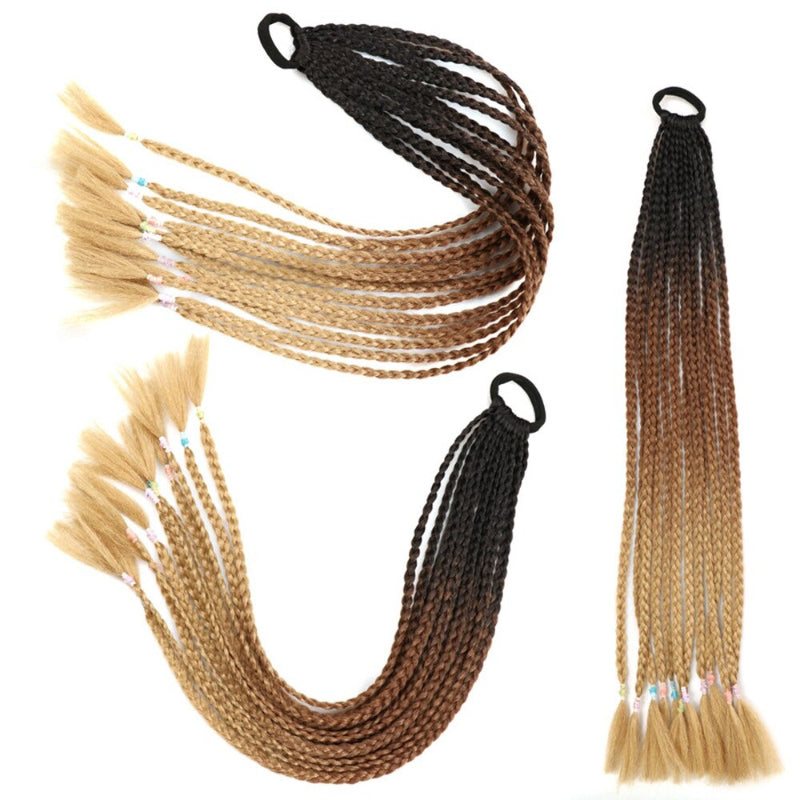 Women's Braided Hair Wigs Multi-Color High-Temperature Fiber 74