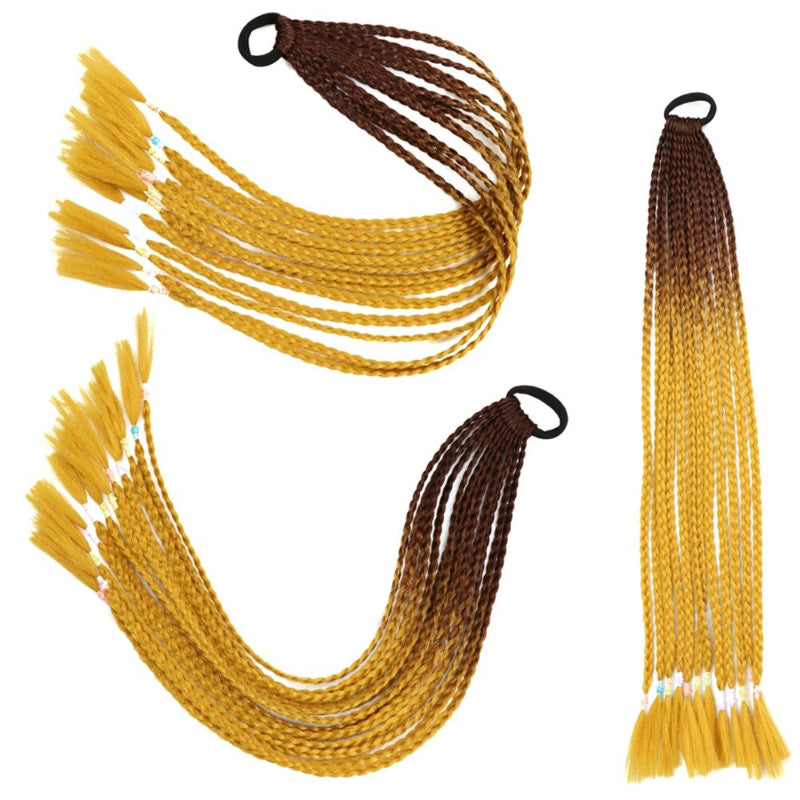 Women's Braided Hair Wigs Multi-Color High-Temperature Fiber 75