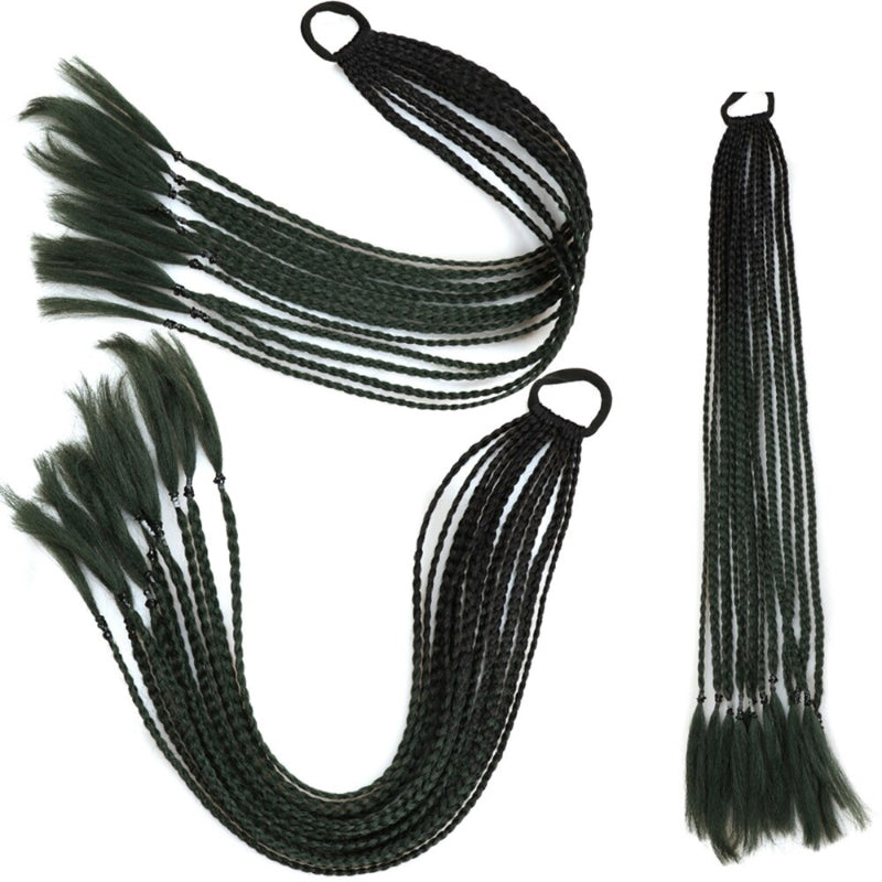 Women's Braided Hair Wigs Multi-Color High-Temperature Fiber 77