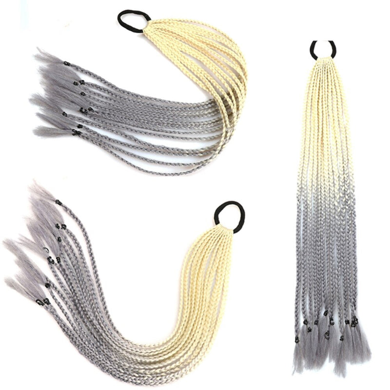 Women's Braided Hair Wigs Multi-Color High-Temperature Fiber 9