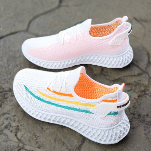 Women's Breathable Knitted Sneakers with Cushioned Sole – Lace-Up Casual Footwear 4