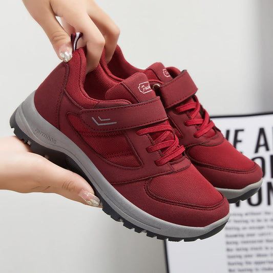 Women's Breathable Mesh Low-Top Sneakers with Velcro Strap and Cushioned Sole 1