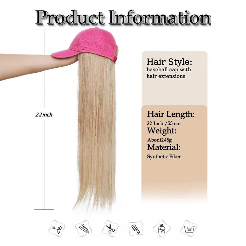 Women's Cap Black High-Temperature Fiber with Long Hair Extensions 4