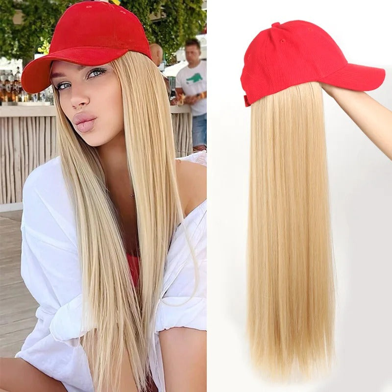Women's Cap Black High-Temperature Fiber with Long Hair Extensions 5